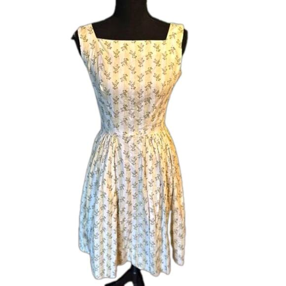 Helen Whiting Vintage 1960s Yellow Floral Dress – Classic Mid-Century Style - Picture 1 of 9